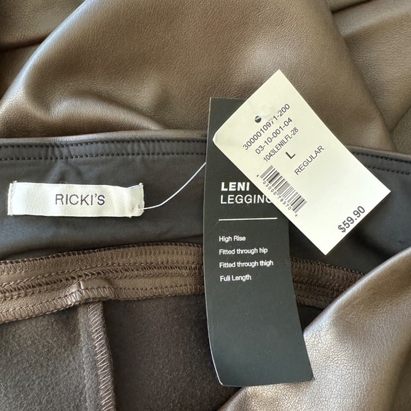 NEW Ricki's LENI Legging Women's Brown Faux Leather Pants‎ Size Large High Waist - Picture 5 of 12